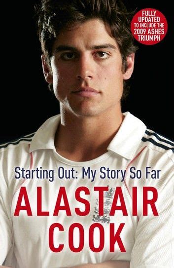 A Man With His Arms Crossed In Front Of Him And The Words Starting Out My Story So Far Alstar Cook