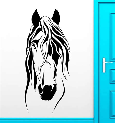 Free Shipping Art Vinyl Decal Horse Head Animal Beautiful Mane Home