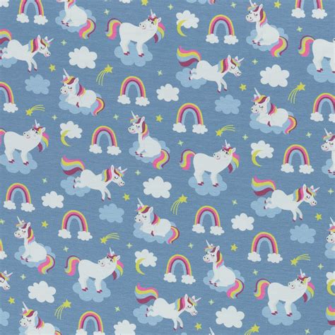 Princess Jersey Blue Unicorns And Rainbows 081272100259