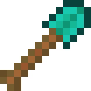 In minecraft, an enchanted diamond shovel is one of the many tools that you can make. Minecraft Diamond shovel - Grid Paint