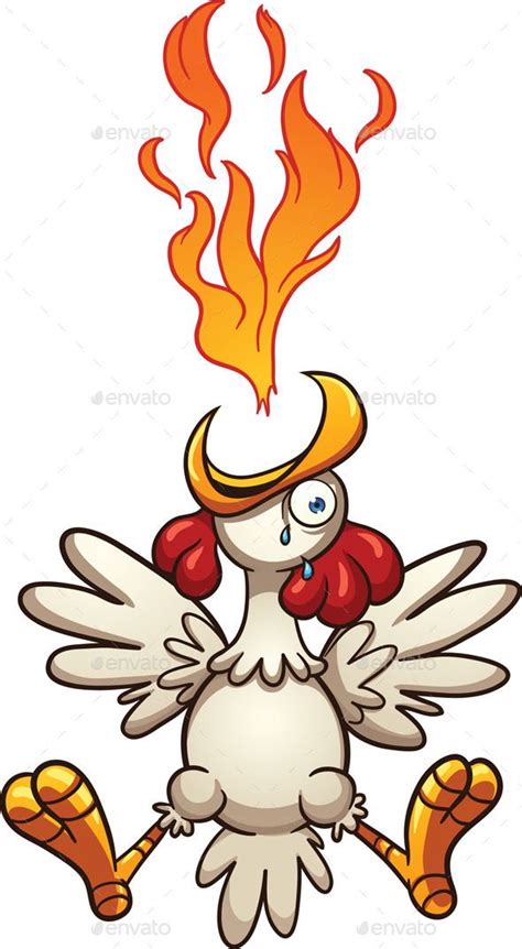 Hot Spicy Chicken By Memoangeles Hot Spicy Chicken Vector Clip Art Illustration With Simple