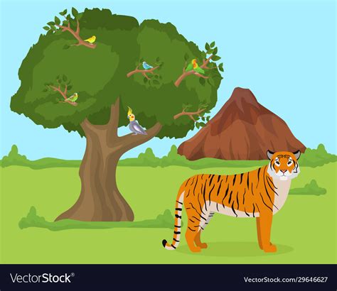 Tiger In Nature Habitat Wild Royalty Free Vector Image