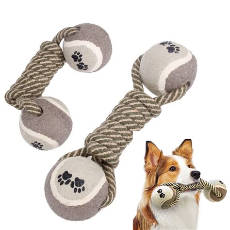 Durable Pet Dog Toys Ball Rope Chewing Dumbbell Rope Toys For Medium
