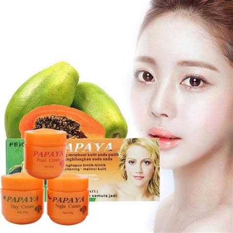 3 Bottleset Papaya Whitening Cream