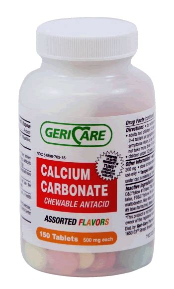 5789676315 Calcium Carbonate 500mg Tablet 150count Ea 150 Bees Medical