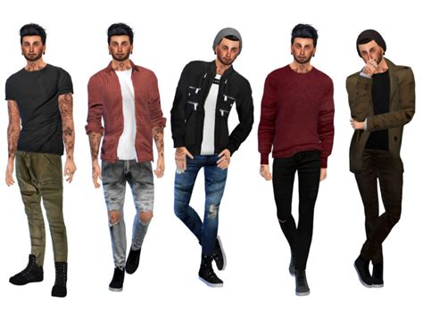 Sims 4 Stuff Male Lookbook Featuring Seze All Tops Are