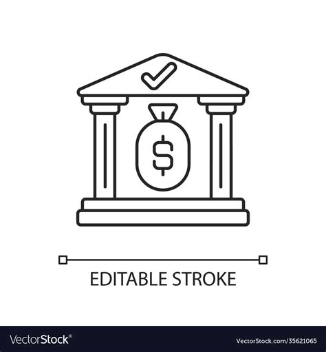 Treasury Linear Icon Royalty Free Vector Image