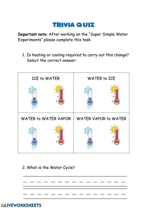 Water Quiz Worksheet Live Worksheets