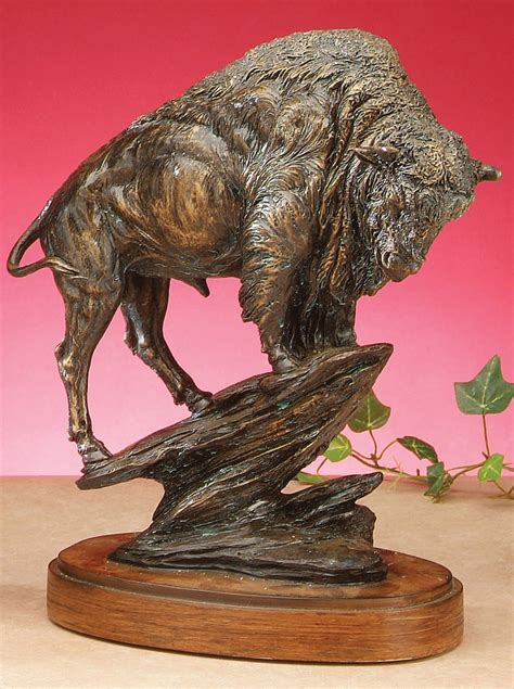 bronze style buffalo sculpture