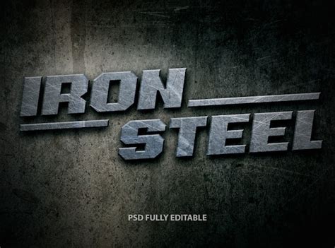Iron Steel Font Style Premium Psd File