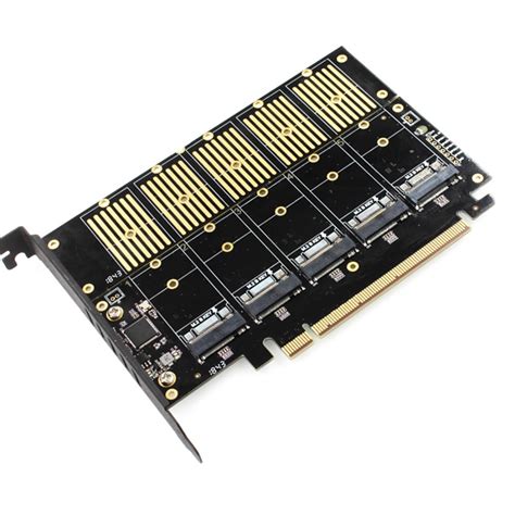 The expansion card in computing is a printed circuit board that can be inserted into an electrical connector, or expansion slot on a computer motherboard, backplane or riser card to add functionality to a computer system via the expansion bus. JEYI JMS585 X16 PCIE 5 m. 2 SATA Expansion Card Turn PCIE3.0 SATA RAID Array Card 5*ssd 5*ngff 5 ...