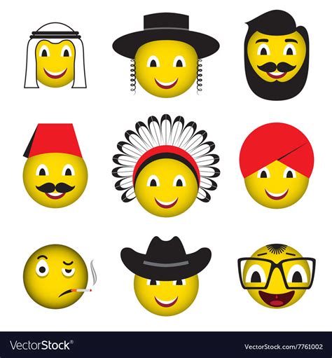 Avatar Emoticons Emoji Smiley Icons Royalty Free Vector