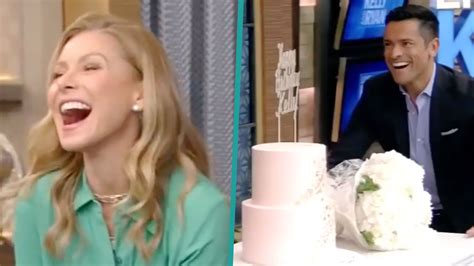 Mark Consuelos Surprises Kelly Ripa With Birthday Cake And Flowers On
