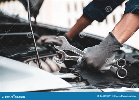 Car Care Maintenance And Servicing Close Up Hand Technician Auto