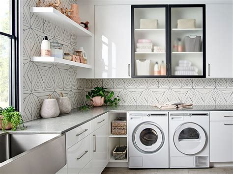 Ivinta small bathroom storage cabinets free standing with 4 drawers, wood white bathroom corner closet organizer, for gardens office, laundry room, bedroom, living room (white, 10.6 x 11.2 x 32.4) $115.90. White Gloss Laundry Room with Frosted Glass Accents ...