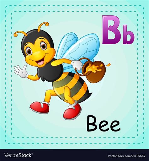 Vector illustration of Animals alphabet B is for Bee. Download a Free