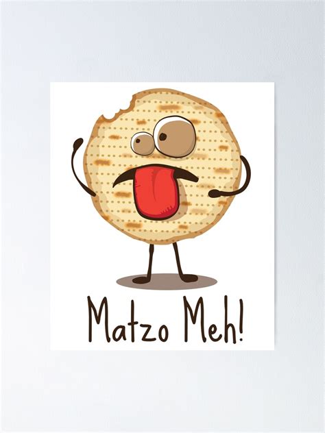 Matzo Meh Funny Passover Matza Matzo Man Kids Poster By Bronby