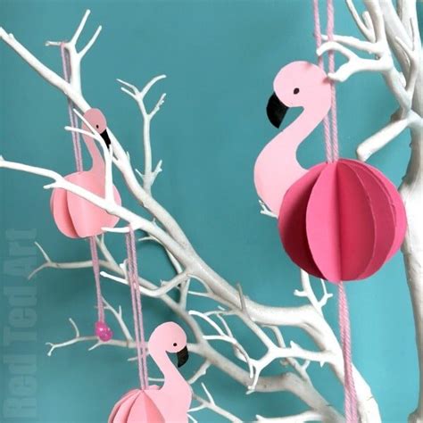 Easy Paper Flamingo Decor Diy Summer Room Decor Red Ted Art Kids