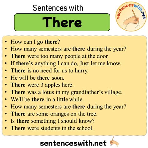 Sentences With There 20 Sentences About There Sentenceswithnet