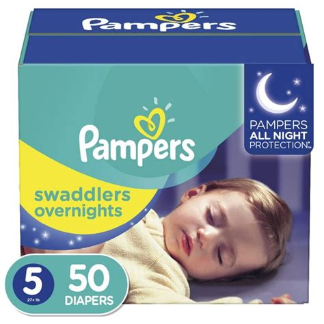 Pampers Swaddlers Soft And Absorbent Overnights Diapers Size 5 50 Ct