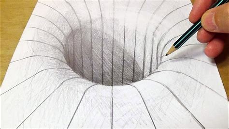 Drawing Round Hole With Only One Pencil 3d Art By Vamos Youtube