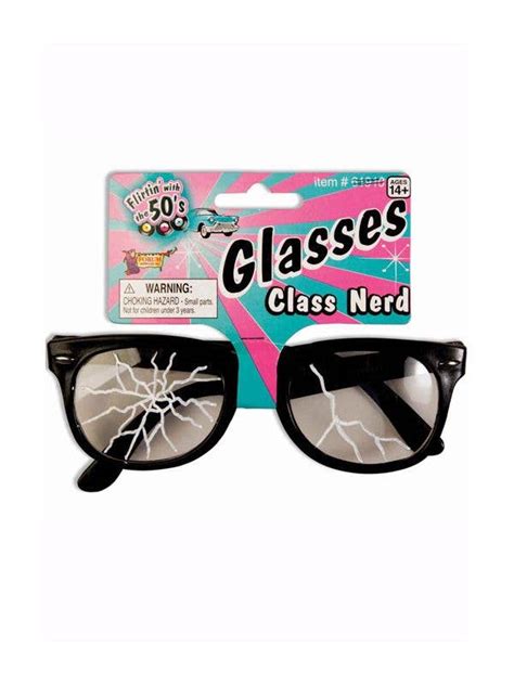 Class Nerd Cracked Glasses 1950s Nerd Costume Glasses