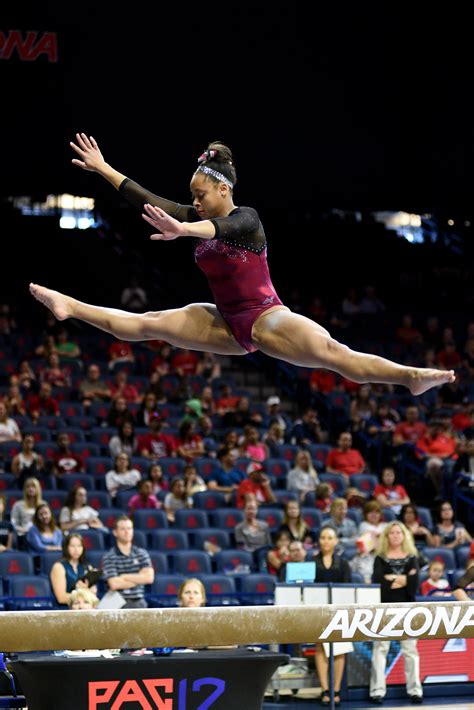 University Of Denver Gymnast Nina Mcgee Competes A Switch Side Leap On