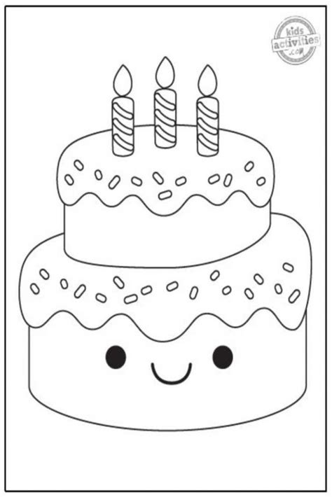 Free Printable Birthday Cake Coloring Pages Second Birthday Cakes Free