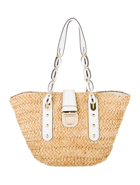 Michael Kors Santorini Straw Tote Neutrals Totes Handbags