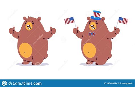 Bear Character Cartoon With Thumbs Up Happy Smiling Brown