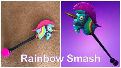 Fortnite Rainbow Smash Pickaxe Prop Unboxing Review Youtube