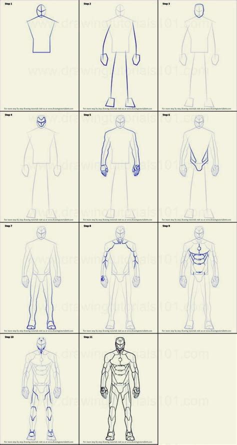 Previous how to draw waves step by step. How to draw iron man : 10 Step by Step Examples