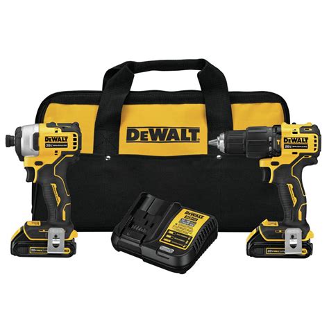 DEWALT ATOMIC Volt MAX Lithium Ion Cordless Hammer Drill Impact Combo Kit Tool With