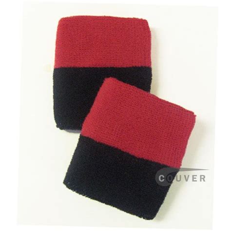 Dark Red Black 2color Wrist Sweatbands Wholesale 6pairs Couver