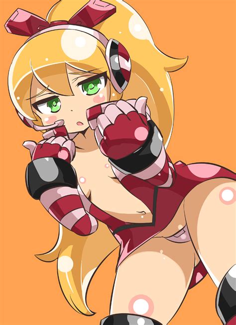 call mighty no 9 call f mighty no 9 1girl android blonde hair boots breasts eyebrows