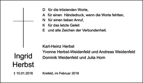 Ingrid Herbst Traueranzeige Westdeutsche Zeitung
