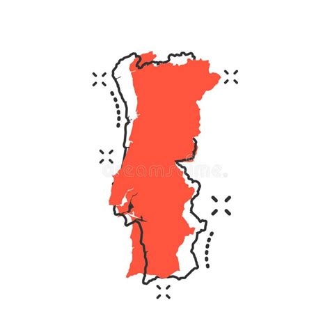 Mapa De La Caricatura De Portugal Ejemplo De Viaje Con Edificios De Alimentos Y Plantas De