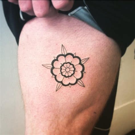 Simple Tudor Rose Tattoo For Tyler Black Linework Tattoo Traditional