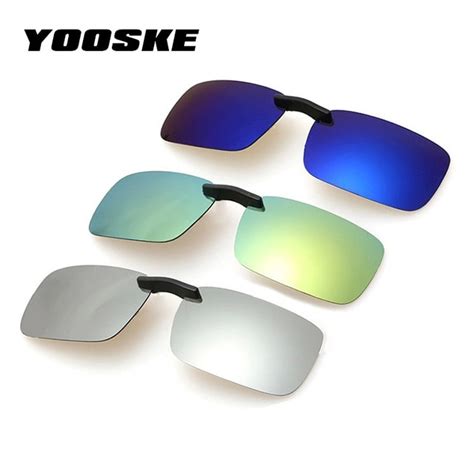 Yooske Square Polarized Sunglasses Man Clip On Myopia Eyeglasses Men Frameless Night Vision