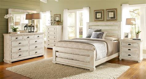 willow slat bedroom set distressed white progressive furniture