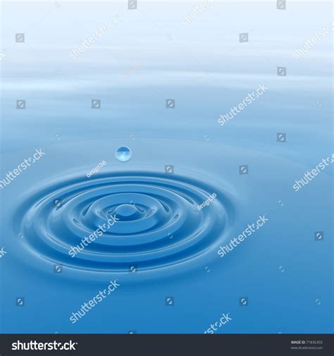 High Resolution Conceptual Blue Water Drop Falling Stock Photo 71836303