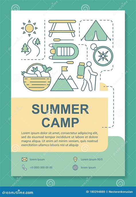 Summer Camp Forset Trekking Vacation Brochure Template Layout Flyer