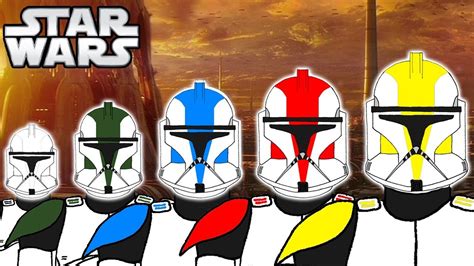 The 5 Clone Trooper Colours Ranks And Meanings Phase 1 Star Wars