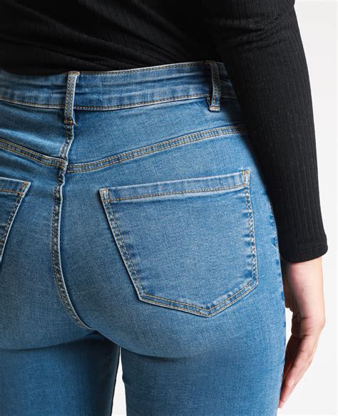 skinny jeans met hoge taille denimblauw 140667683a06 pimkie