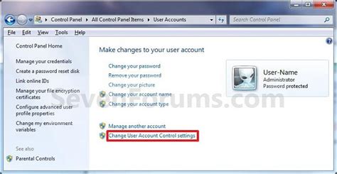 User Account Control Uac Change Notification Settings Tutorials
