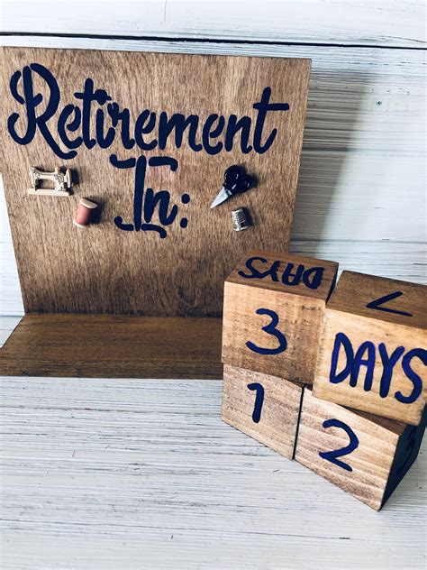 Retirement Countdown Calendar With Blocks Sewing Theme Etsy