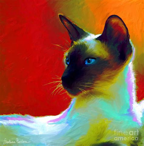 Siamese Cat 10 Painting By Svetlana Novikova Cat Painting Watercolor