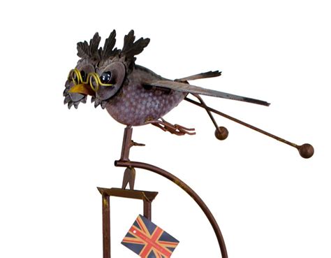 Rocking Balancing Flying Crow Metal Garden Wind Rocker Spinner Ornament