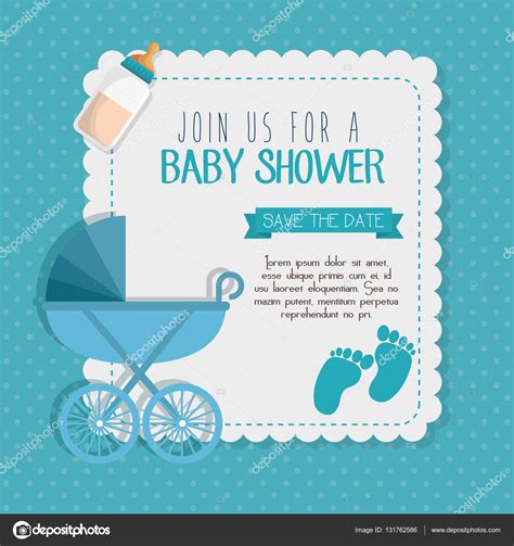 Baby Shower Invitation Card Stock Illustration By ©yupiramos 131762586