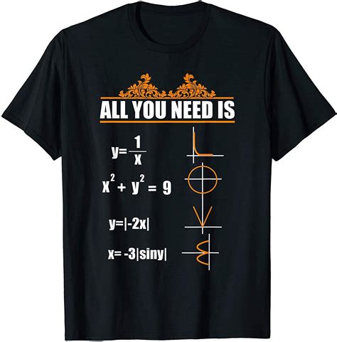 All You Need Is Love Math T Shirt Math Equation Nerd Love T Shirt